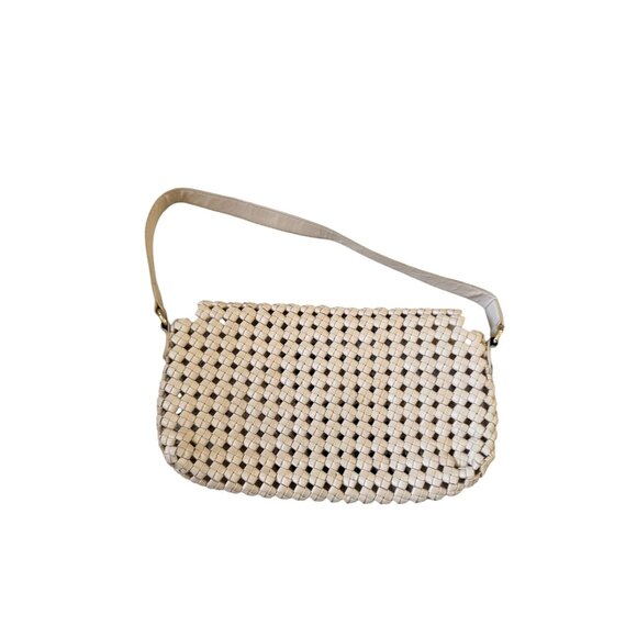 BEIGE Woven Basket Weave Flap Mini Shoulder Bag - Picture 7 of 9